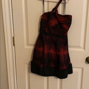 BCBG EUC ONE SHOULDER COCKTAIL DRESS
